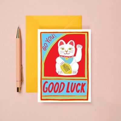 Lucky Cat Greeting Card | Good Luck Card