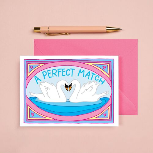Perfect Match Wedding Card | Anniversary Card | Valentines / Love Card