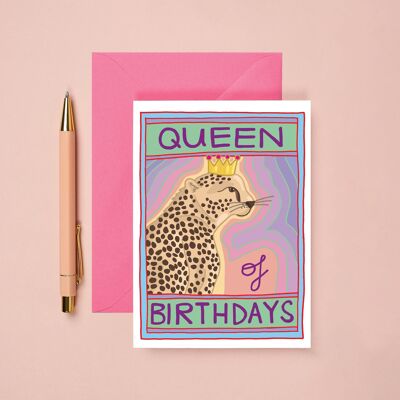 Tarjeta de la Reina de los Cumpleaños | Tarjeta de cumpleaños femenina