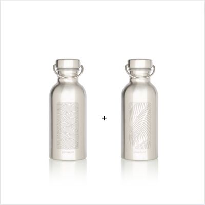 Sporty stainless steel water bottle 750 ml