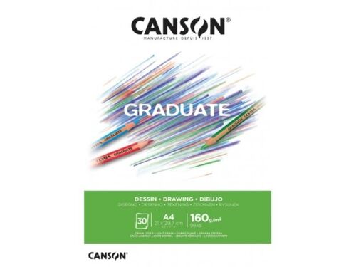 Bloc 30 feuilles de papier dessin 160g - Canson Graduate