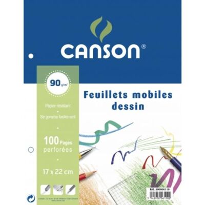 Feuillets Mobiles Perforés 100 pages dessin Canson® 90g