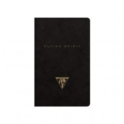 Flying Spirit Black lined textile stitch notebook assorted patterns 90g ivory paper