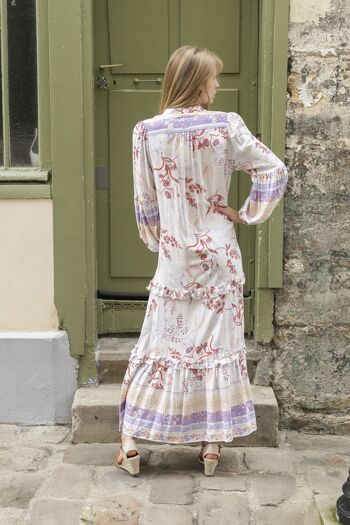 Robe chemise longue à imprimé à fleurs 4