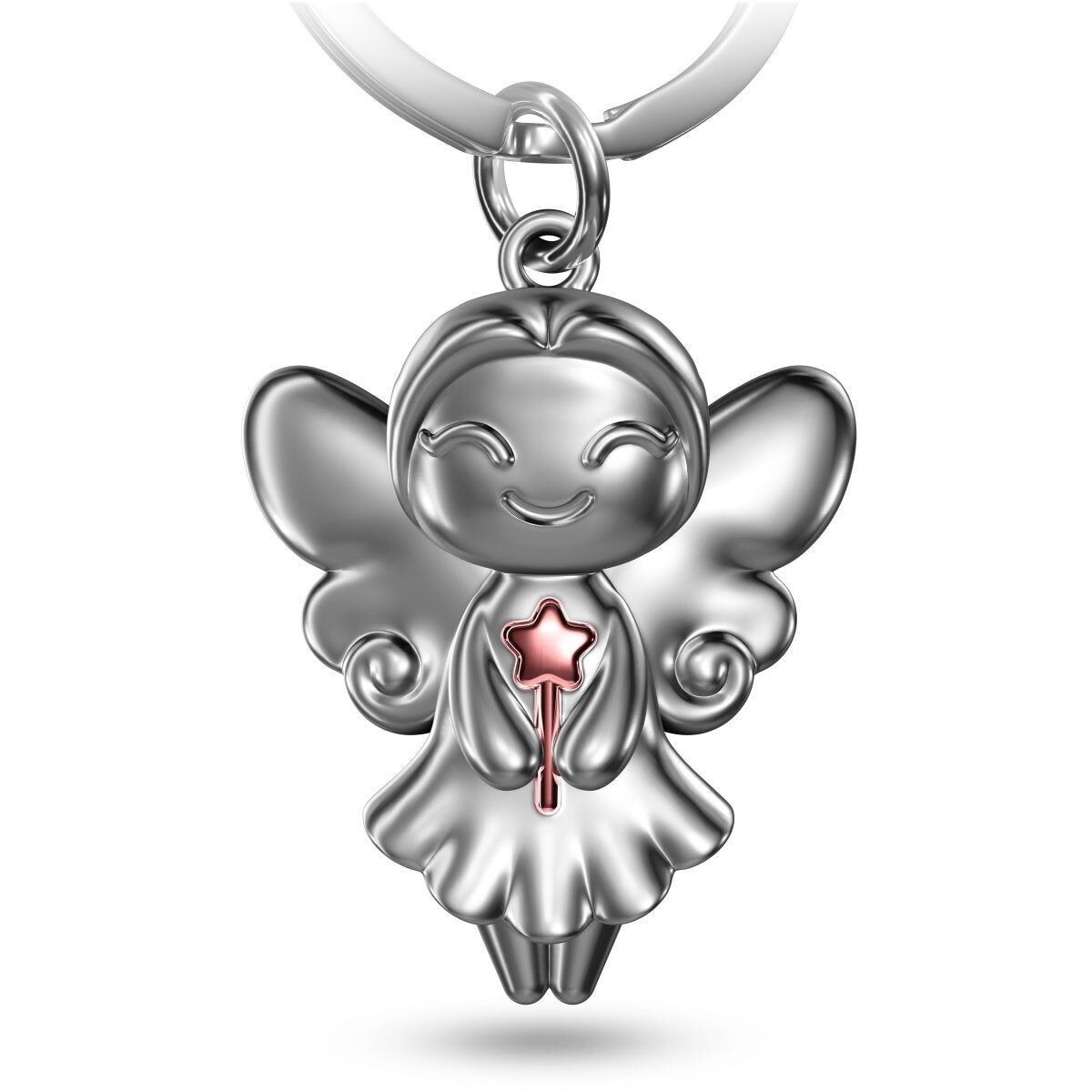 Portachiavi "Fata" con bacchetta magica - simpatico portafortuna che realizza i desideri della fata