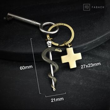 Porte-clés "Bâton d'Asclépios" avec croix médicale - Bâton d'Asclépios en cadeau pour médecin, infirmière, infirmière 9