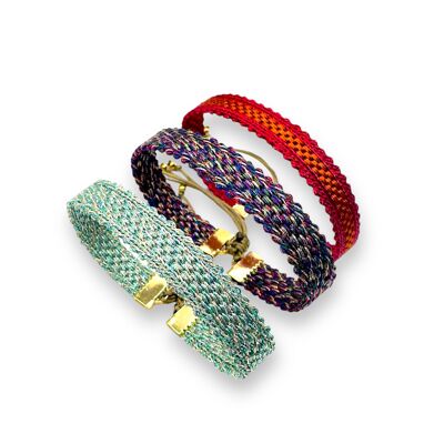 TRIO BRACELETS TISSÉS AUX COULEURS VIBRANTES