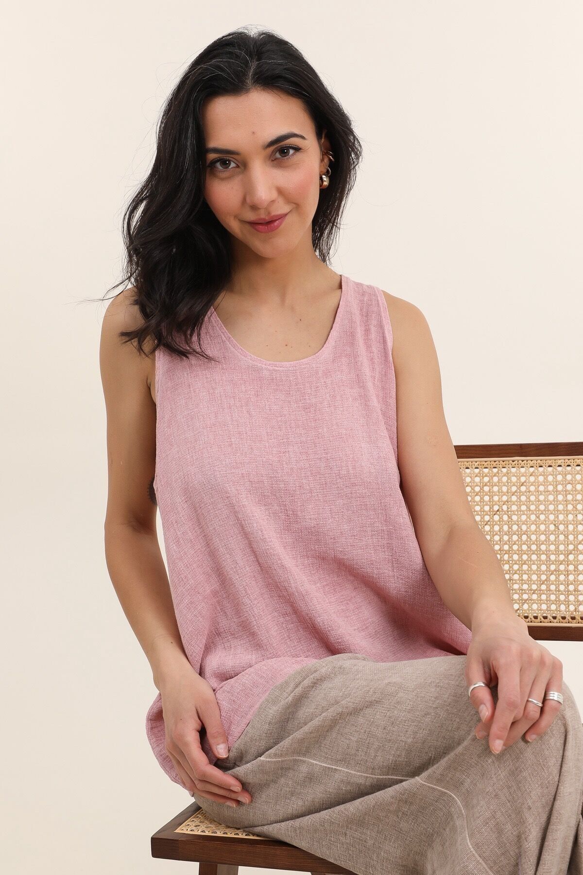 Camiseta de tirantes de lino REF. 9168