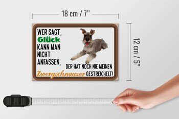 Panneau en bois indiquant 18x12 cm Décoration de chien Schnauzer nain porte-bonheur 4