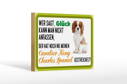 Holzschild Spruch 18x12 cm Cavalier King Charles Spaniel Dekoration