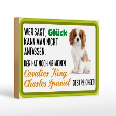 Holzschild Spruch 18x12 cm Cavalier King Charles Spaniel Dekoration