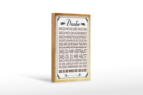 Holzschild Spruch 12x18 cm Danke dass du bist der du bist Dekoration