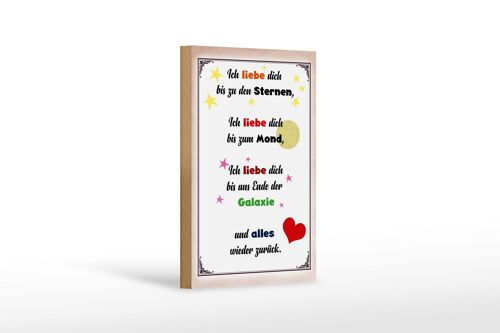 Holzschild Spruch 12x18cm ich liebe dich bis zu den Sternen Dekoration