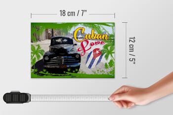 Panneau en bois Cuba 18x12 cm Love Car décoration empreinte digitale 4