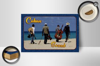 Panneau en bois Cuba 18x12 cm Bande sonore Cuba sur la décoration de plage 2