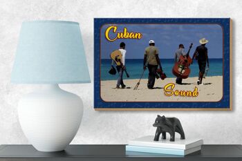 Panneau en bois Cuba 18x12 cm Bande sonore Cuba sur la décoration de plage 3
