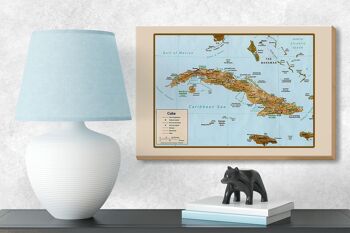 Panneau en bois Cuba 18x12 cm décoration carte 3