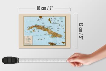 Panneau en bois Cuba 18x12 cm décoration carte 4
