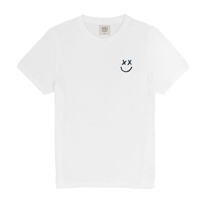 T-shirt blanc visage heureux