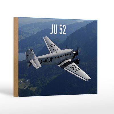 Holzschild Flugzeug 18x12 cm JU 52 in der Luft Dekoration