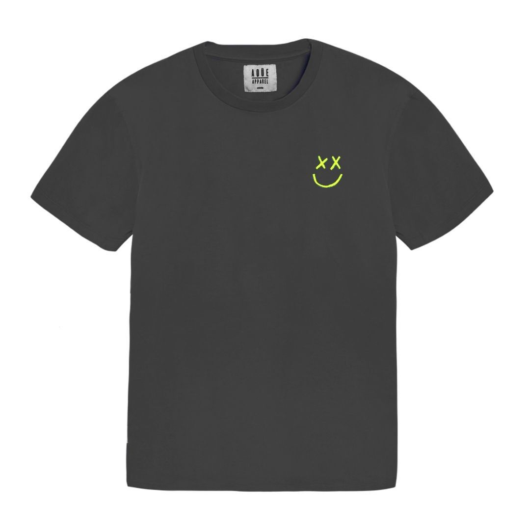 T-shirt gris foncé Happy Face