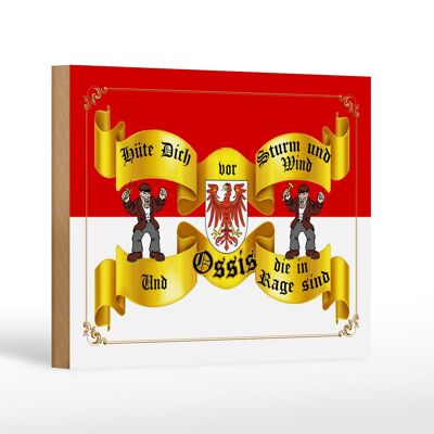 Cartel de madera que dice 18x12cm Cuidado con el viento tormentoso Decoración Ossis Brandenburgo