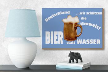 Panneau en bois indiquant une décoration de bière allemande au lieu d'eau, 18x12 cm 3