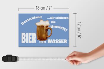 Panneau en bois indiquant une décoration de bière allemande au lieu d'eau, 18x12 cm 4