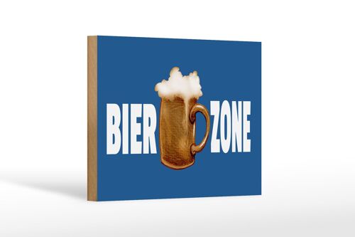 Holzschild 18x12 cm Bier Zone Dekoration