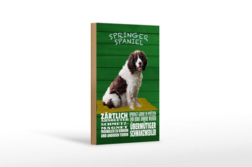 Holzschild Spruch 12x18 cm Springer Spaniel Hund zärtlich Dekoration