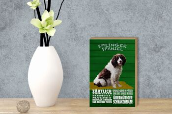 Panneau en bois indiquant 12x18 cm Décoration d'appel d'offres pour chien Springer Spaniel 3