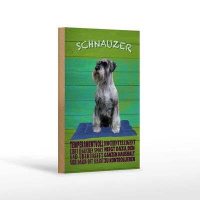 Cartello in legno con scritta 12x18 cm decorazione spirito cane Schnauzer