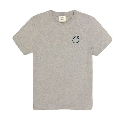 Happy Face Oxford-T-Shirt in Grau