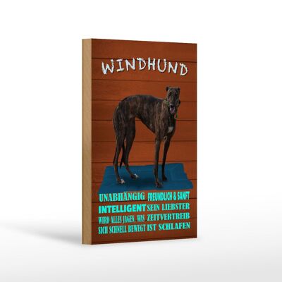 Wooden sign saying 12x18 cm greyhound dog intelligent gentle decoration