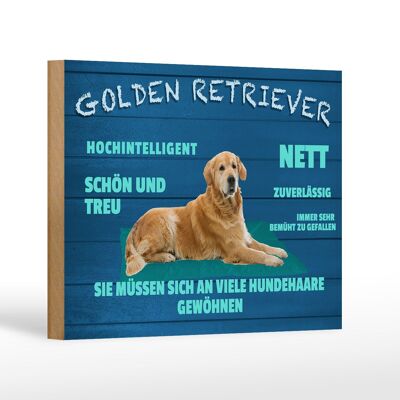 Letrero de madera que dice perro Golden Retriever 18x12 cm bonita decoración leal
