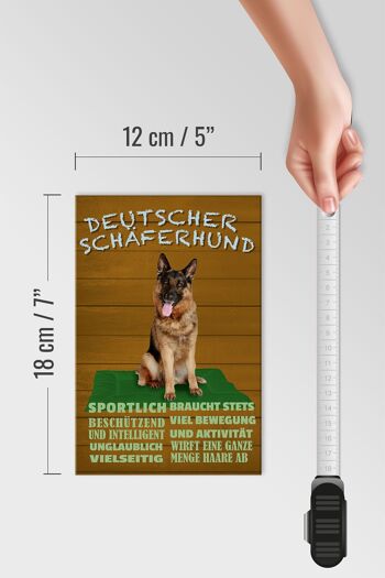 Panneau en bois disant 12x18 cm Décoration de chien de berger allemand 4