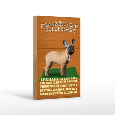 Cartello in legno con scritta 12x18 cm decorazione cane bulldog francese