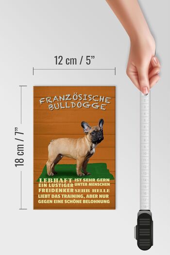 Panneau en bois disant 12x18 cm décoration chien bouledogue français 4