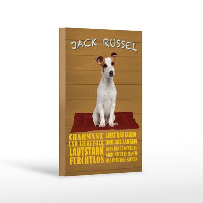 Cartello in legno con scritta 12x18 cm decorazione affascinante cane Jack Russel