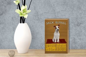 Panneau en bois disant 12x18cm Jack Russel chien décoration charmante 3