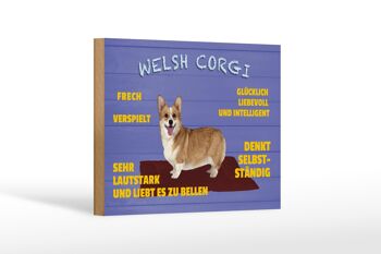 Panneau en bois disant 18x12cm Welsh Corgi chien décoration ludique et coquine 1
