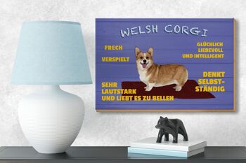 Panneau en bois disant 18x12cm Welsh Corgi chien décoration ludique et coquine 3