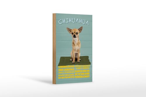 Holzschild Spruch 12x18 cm Chihuahua Hund lebenslustig Dekoration