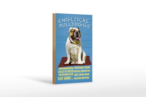 Holzschild Spruch 12x18 cm Englische Bulldogge Hund süss Dekoration