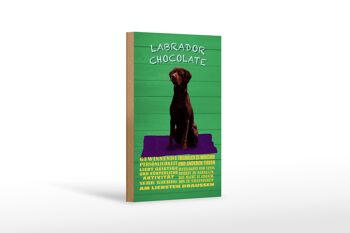 Panneau en bois indiquant 12x18 cm Décoration chien Labrador Chocolat 1