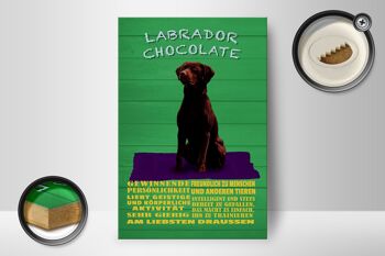 Panneau en bois indiquant 12x18 cm Décoration chien Labrador Chocolat 2