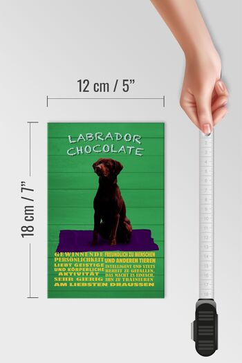 Panneau en bois indiquant 12x18 cm Décoration chien Labrador Chocolat 4