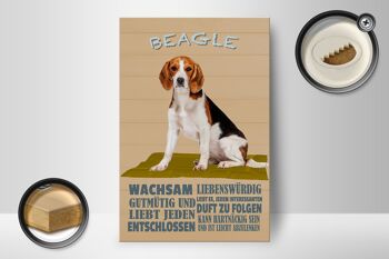 Panneau en bois disant 12x18cm Chien Beagle bon enfant aime chaque décoration 2