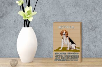 Panneau en bois disant 12x18cm Chien Beagle bon enfant aime chaque décoration 3