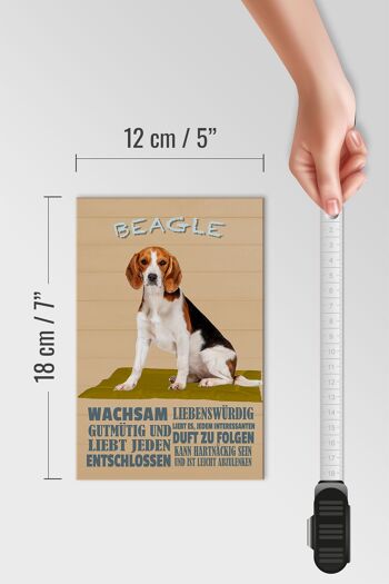 Panneau en bois disant 12x18cm Chien Beagle bon enfant aime chaque décoration 4